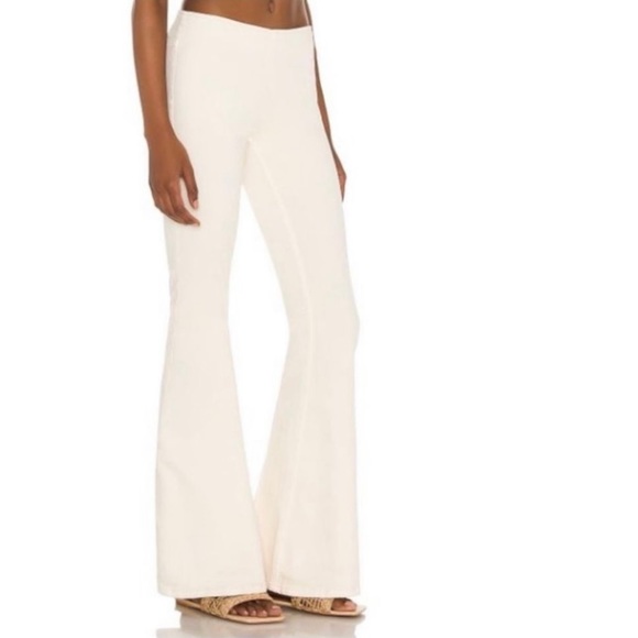Free People Penny Pull On Flare Pant Ivory 32 bell bottoms denim jeans - Picture 2 of 6